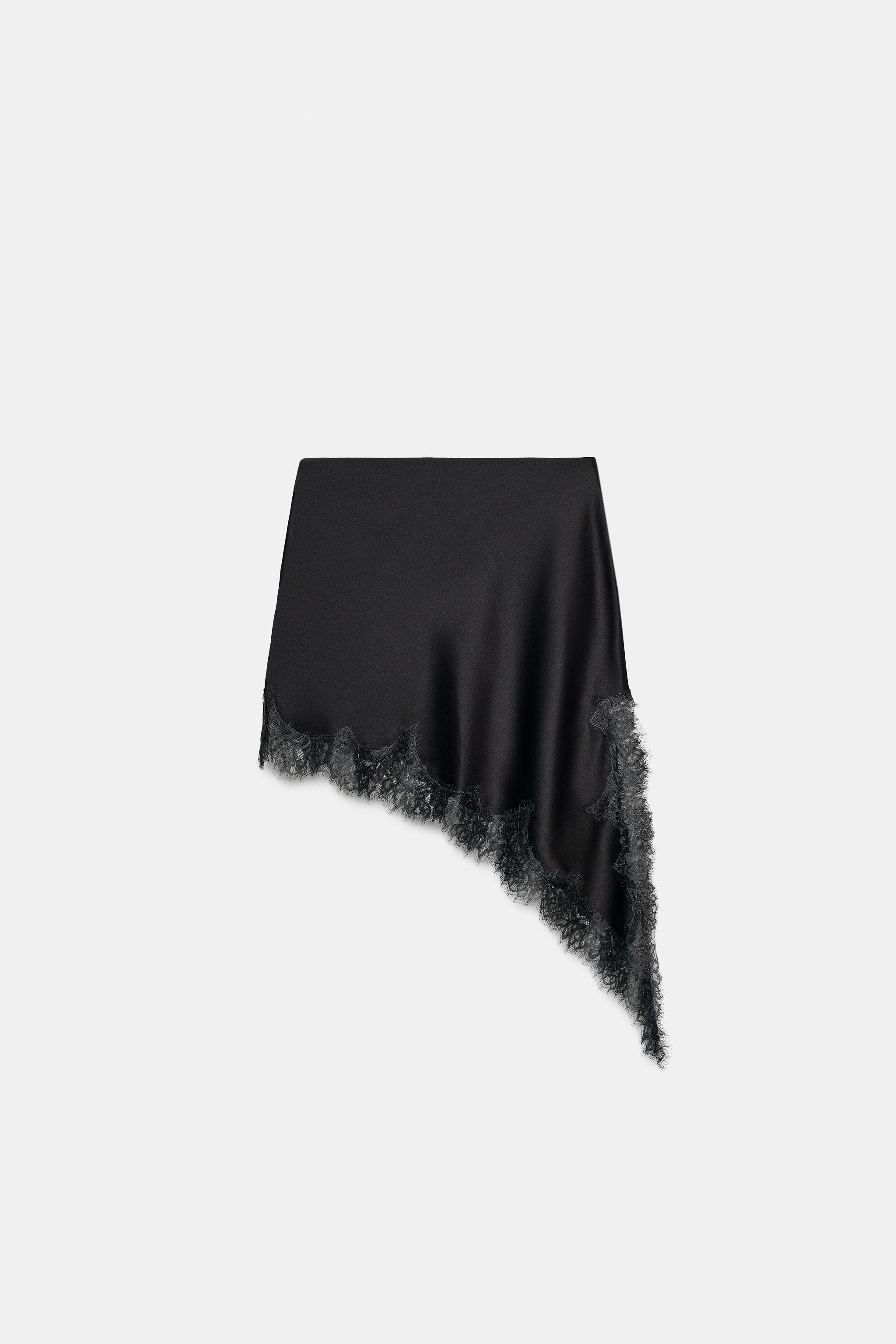 ZW COLLECTION SATIN EFFECT LACE SKIRT
